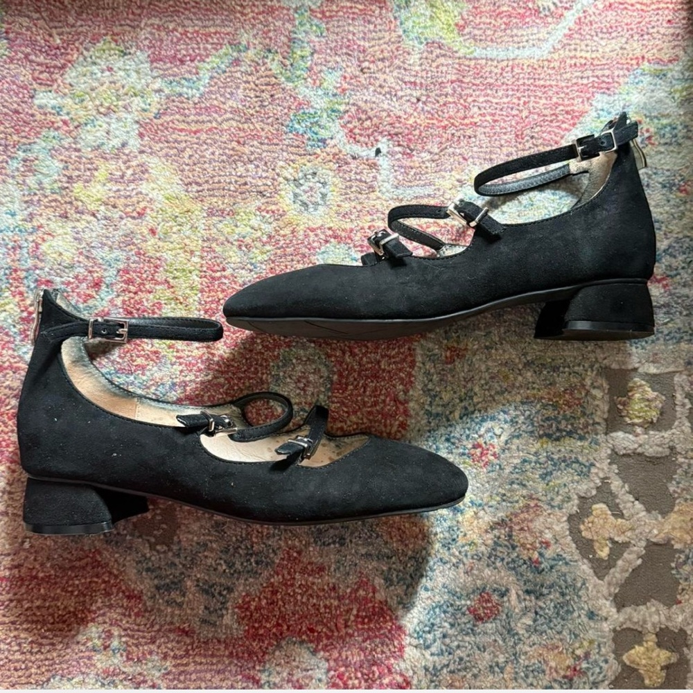 Black Suede Mary Jane’s